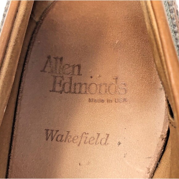 Allen Edmonds Wakefield Loafers Mens Size 9 D VTG Linen Leather Kiltie Classics - Picture 7 of 15
